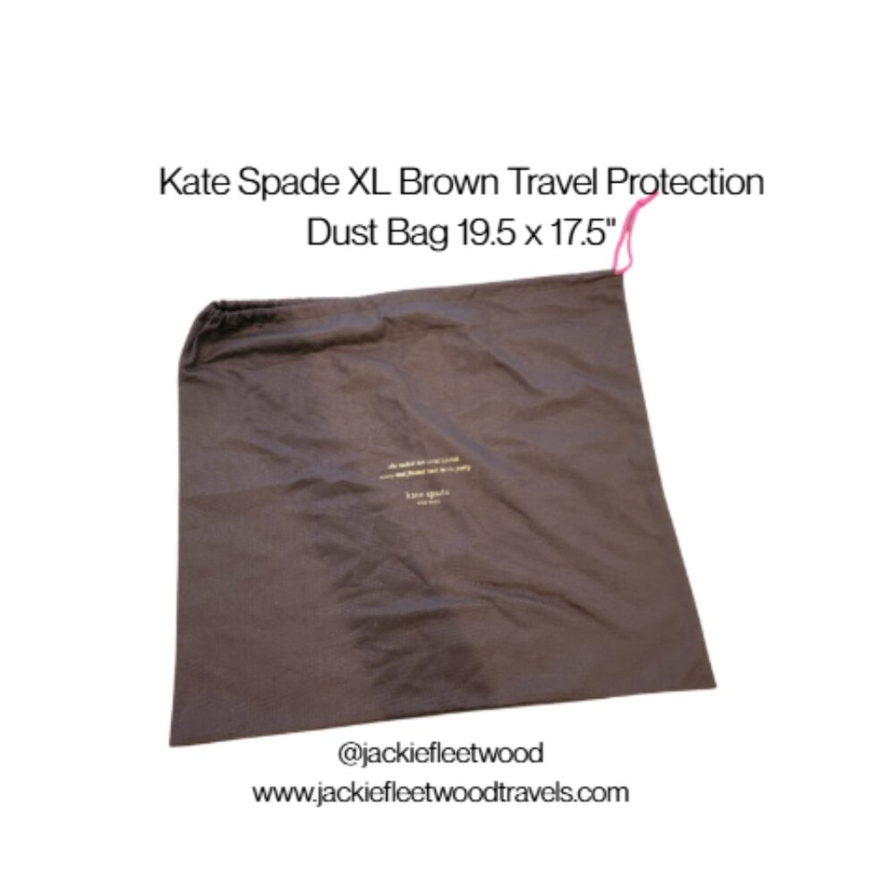 Kate Spade XL Brown Travel Protection Dust Bag 19.5 x 17.5"